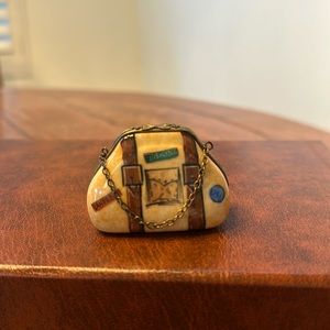 Limoges Box. Paris Travel Bag. Hand Painted. Made in France.